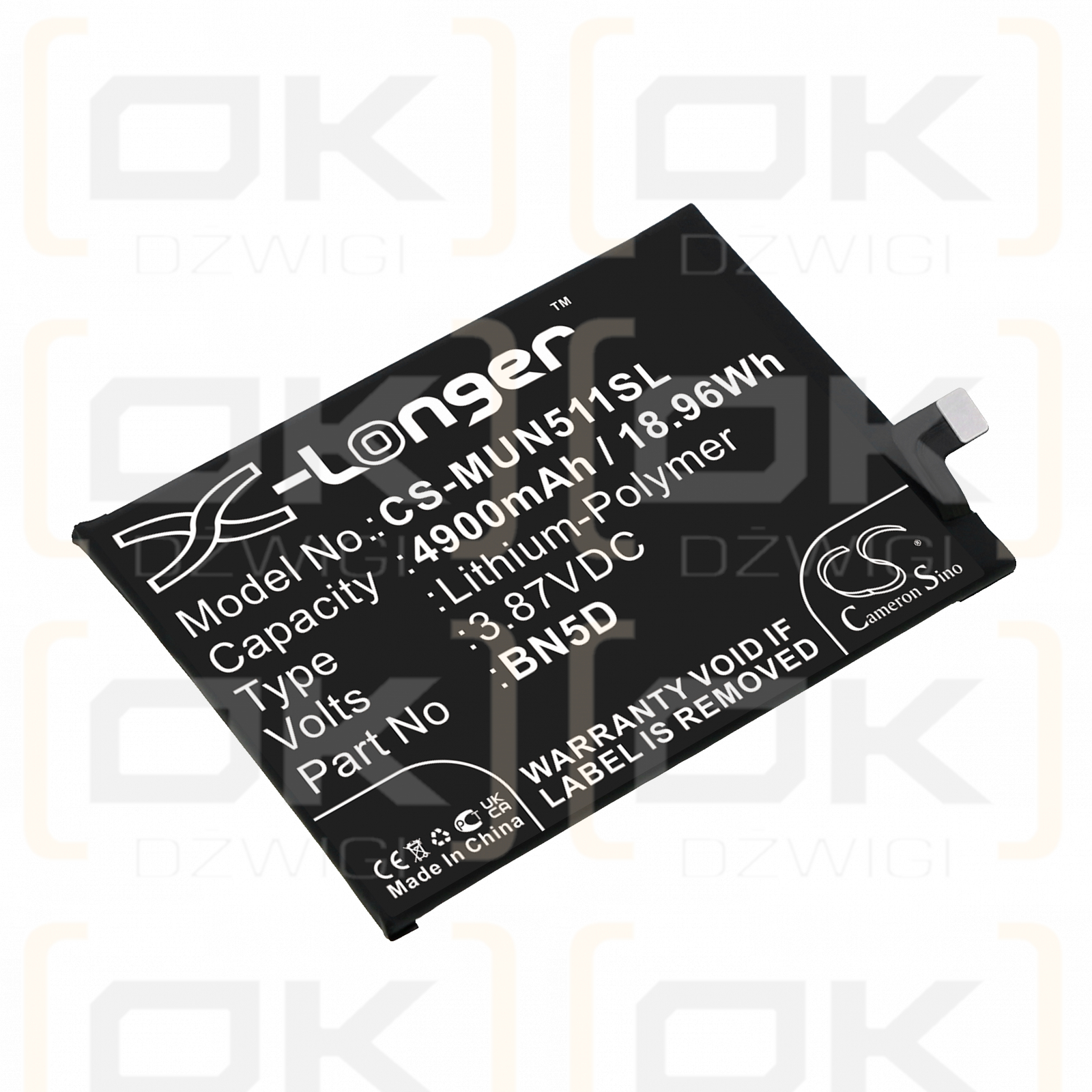 Xiaomi 22031116BG / BN5D 4900mAh Li-Polymer 3.87V (Cameron Sino)