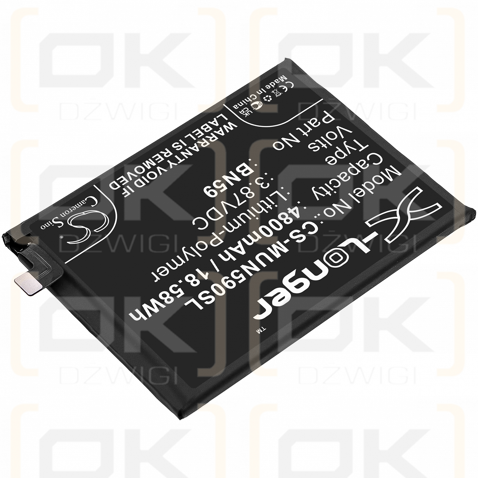 Xiaomi M2101K7AG / BN59 4800mAh Li-Polymer 3.87V (Cameron Sino)