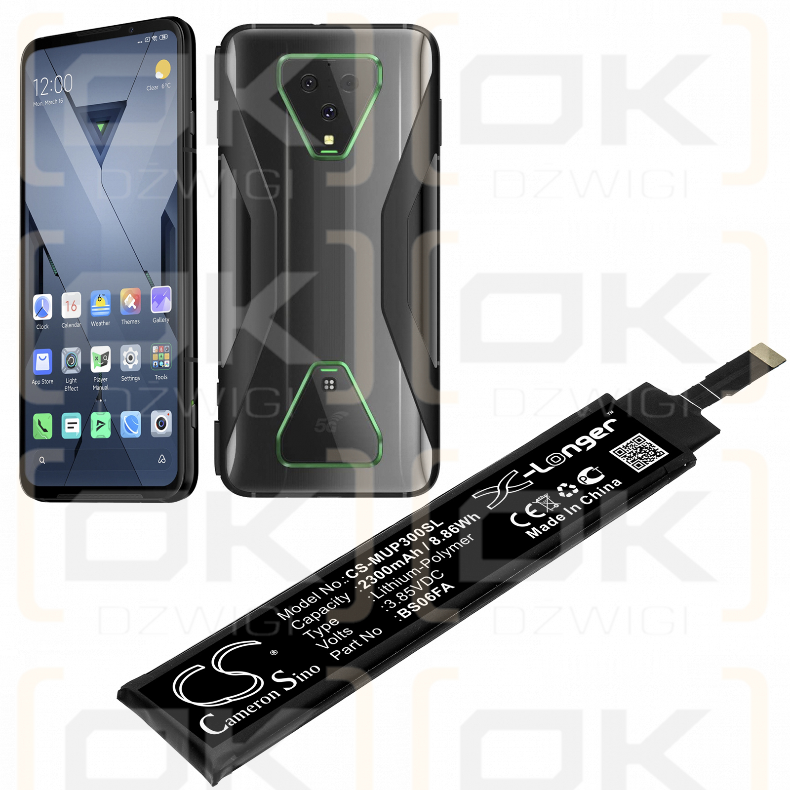 Xiaomi Black Shark 3 5G / BS06FA 2300mAh Li-Polímero 3.85V (Cameron Sino)