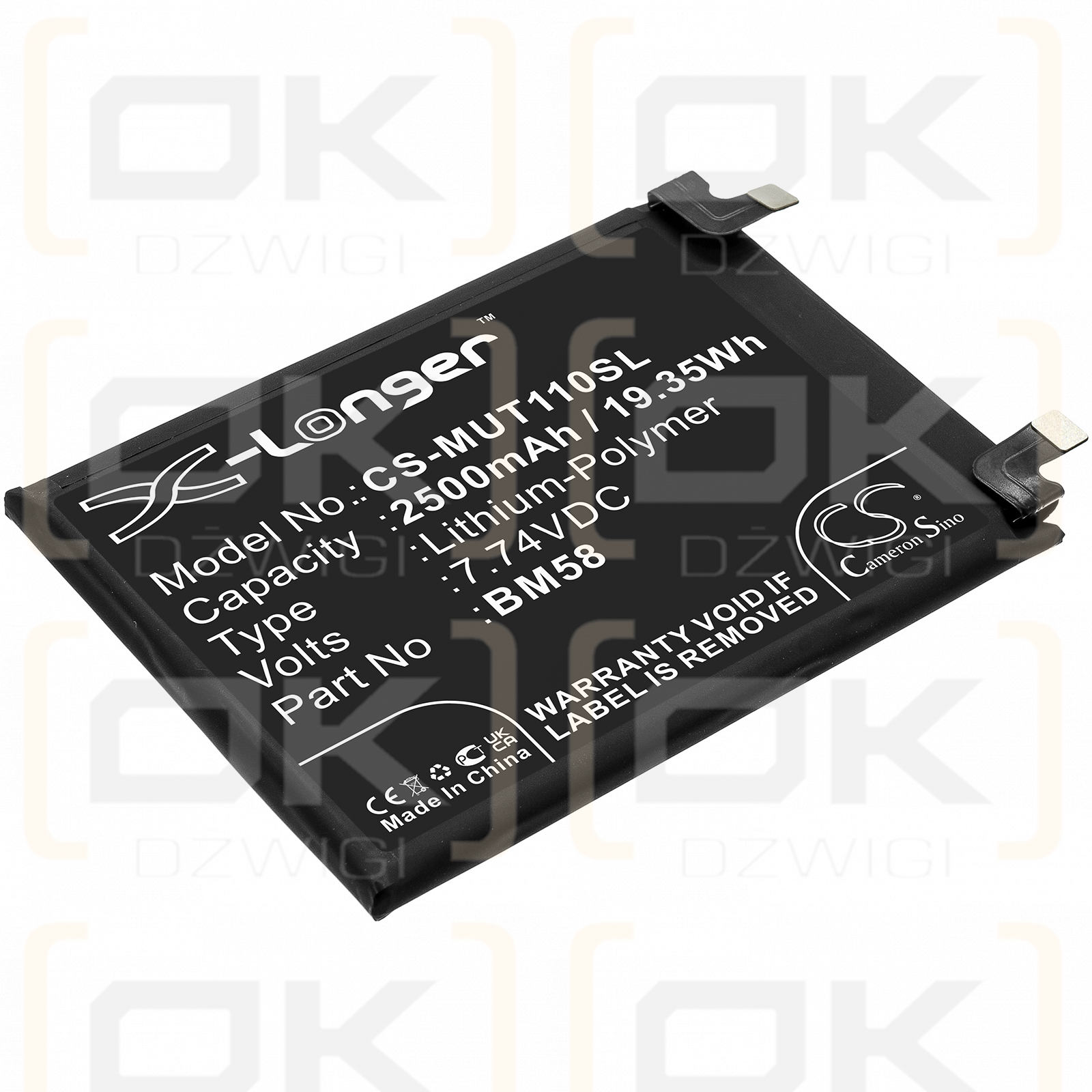 Xiaomi 2107113SG / BM58 2500mAh Li-Polymer 7.74V (Cameron Sino)