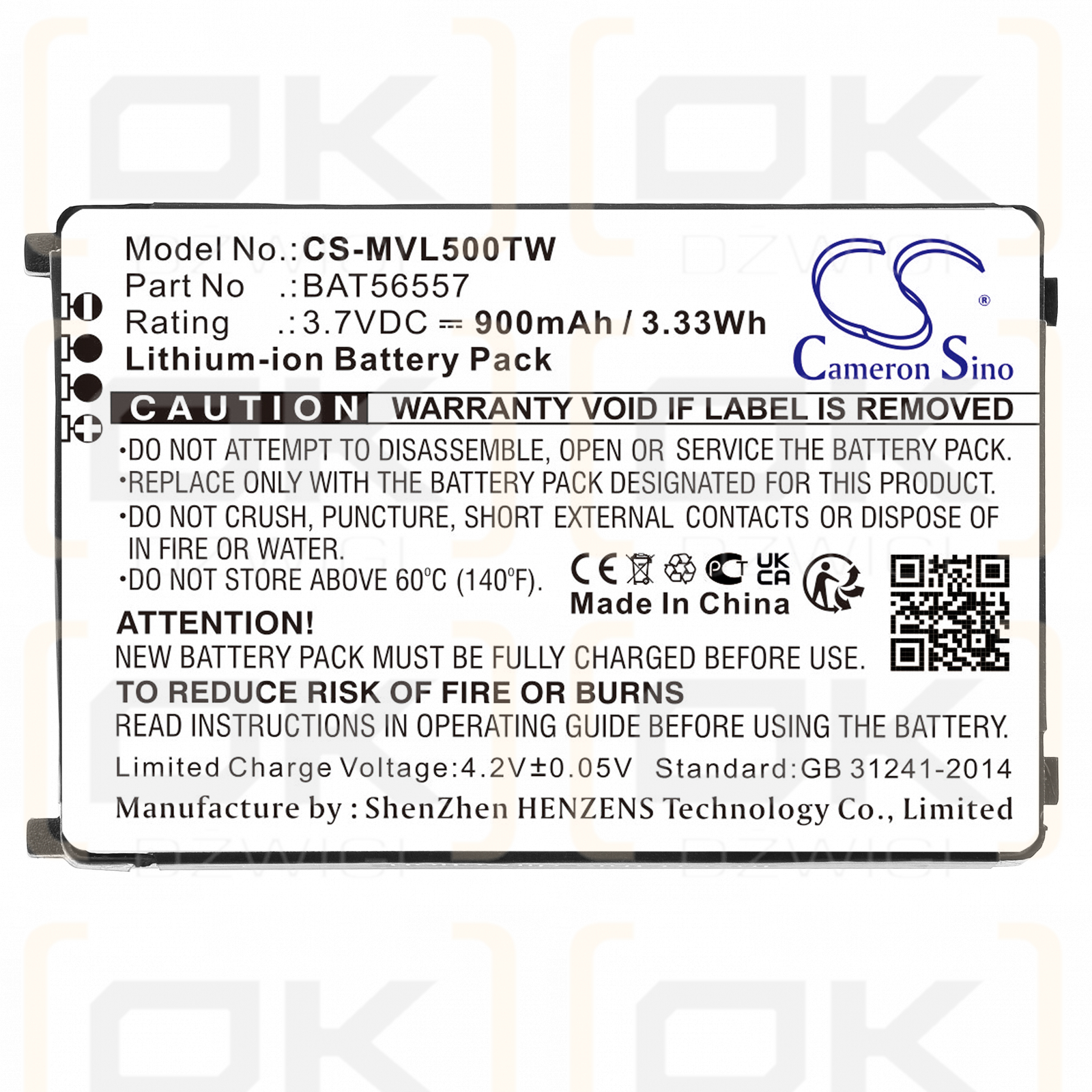 Motorola CLS1000 / BAT56557 900mAh Li-ion 3.7V (Cameron Sino)