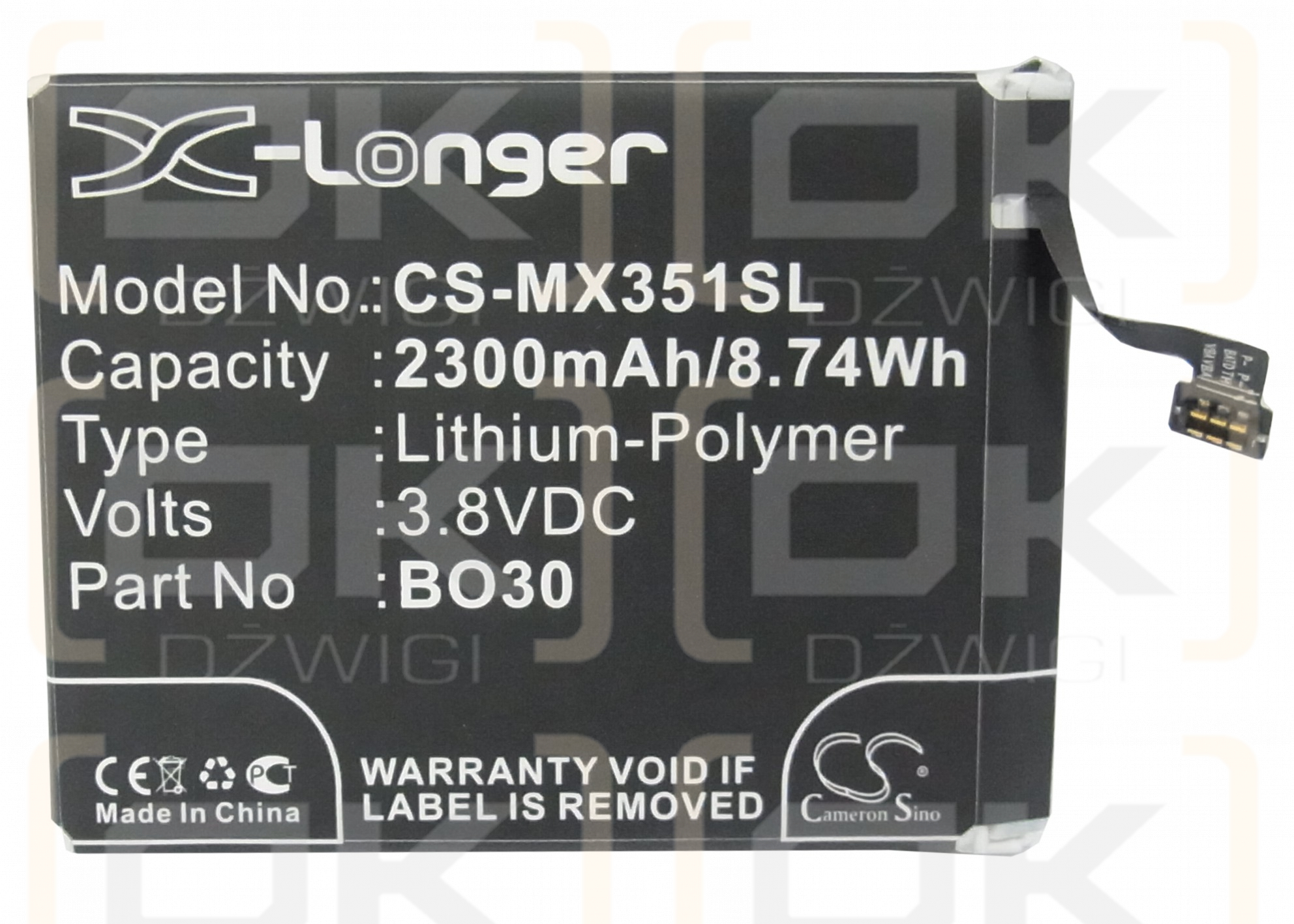 Meizu M355 / B030 2300 mAh Li-Polymer 3,8 V (Cameron Sino)