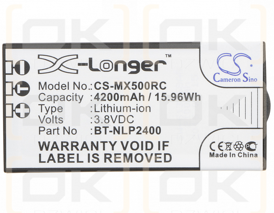 URC TRC-1280 / BT-NLP2400 4200mAh Li-ion 3.8V (Cameron Sino)