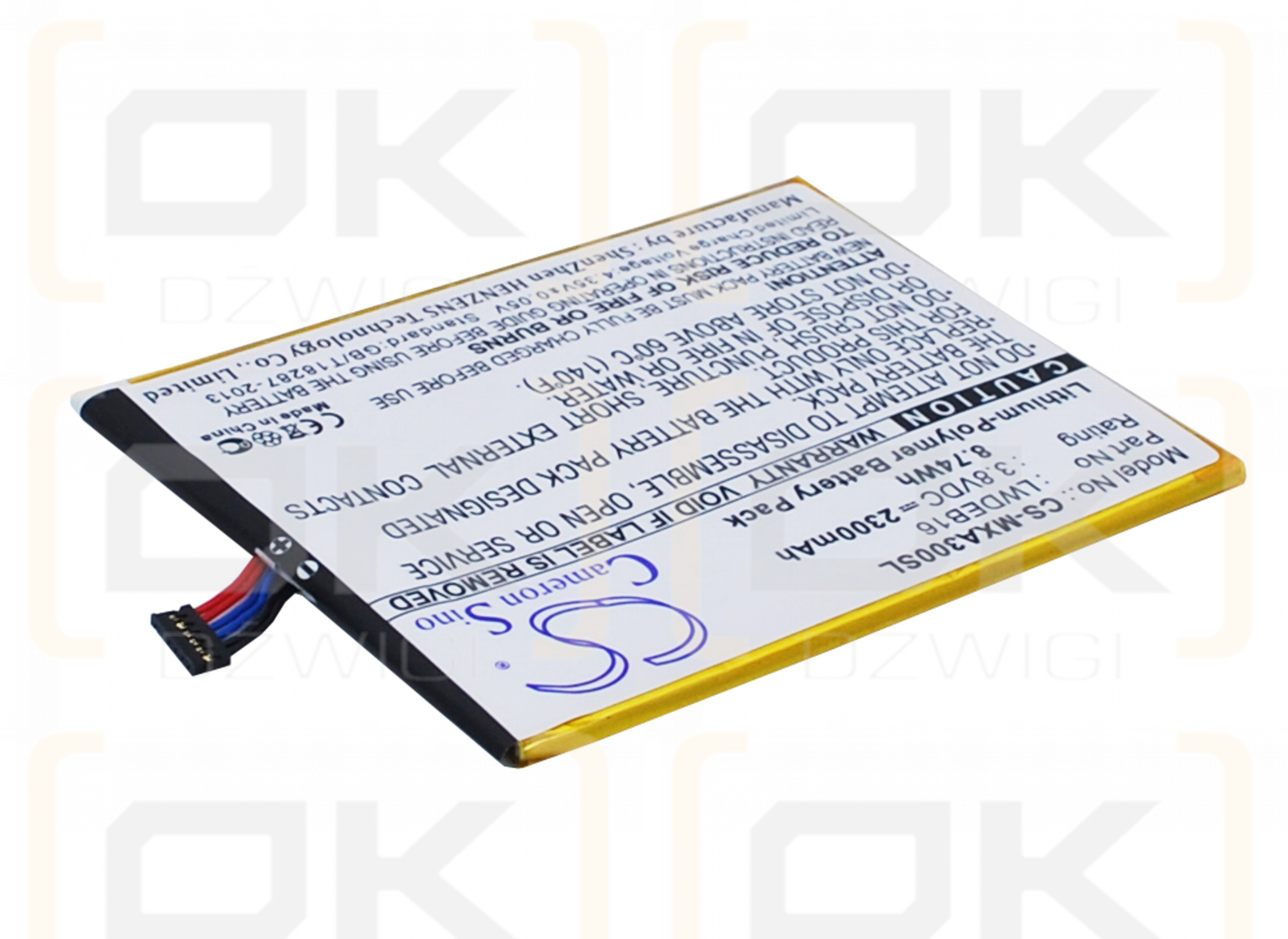 Micromax A300 / LWDEB16 2300 mAh Li-Polymer 3,8 V (Cameron Sino)