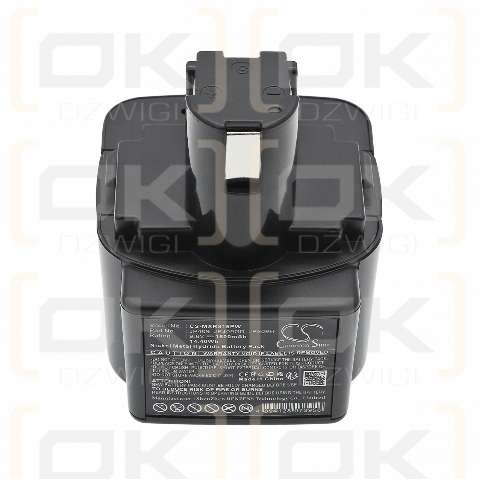 Max Rebar RB213 / JP409 1500 mAh Ni-MH 9.6 V (Cameron Sino)