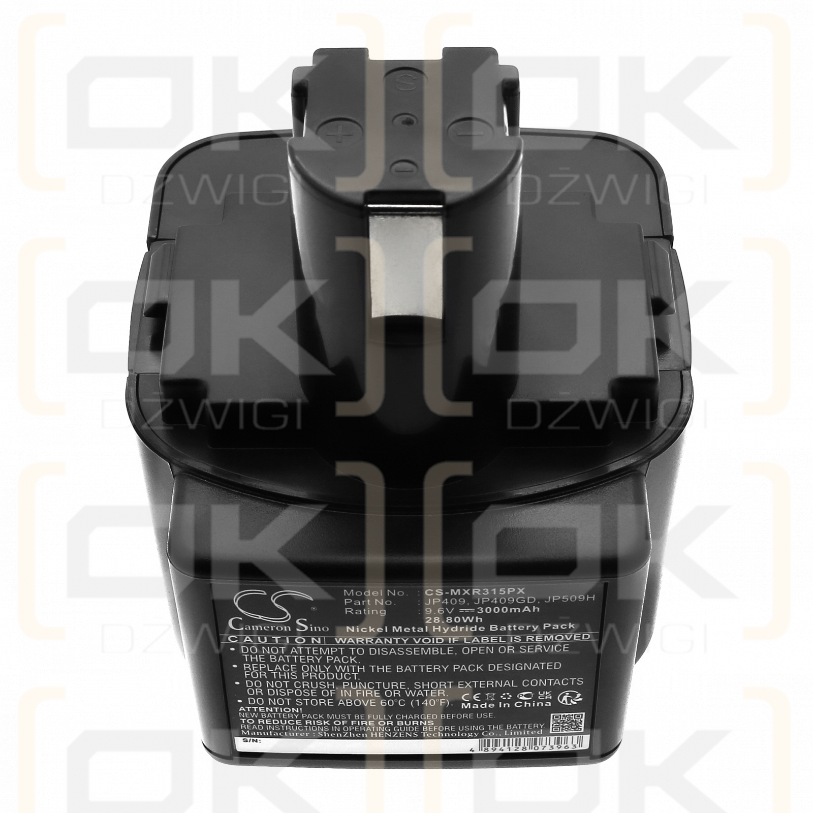 Barra de refuerzo máxima RB213 / JP409 3000 mAh Ni-MH 9,6 V (Cameron Sino)