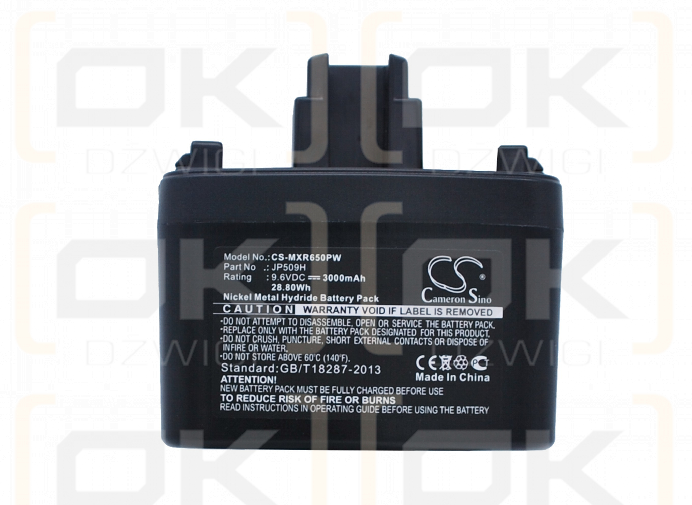 Batería Max Rebar RB655 / JP509H de 3000 mAh, Ni-MH, 9,6 V (Cameron Sino)