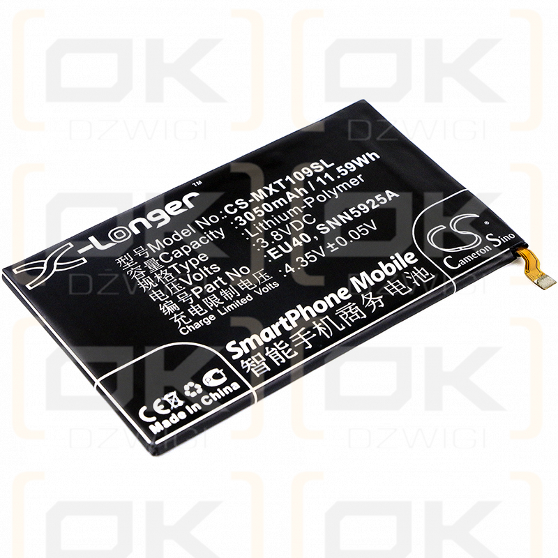 Motorola Droid XT1080 MAXX / EU40 3050 mAh Li-Polymer 3,8 V (Cameron Sino)