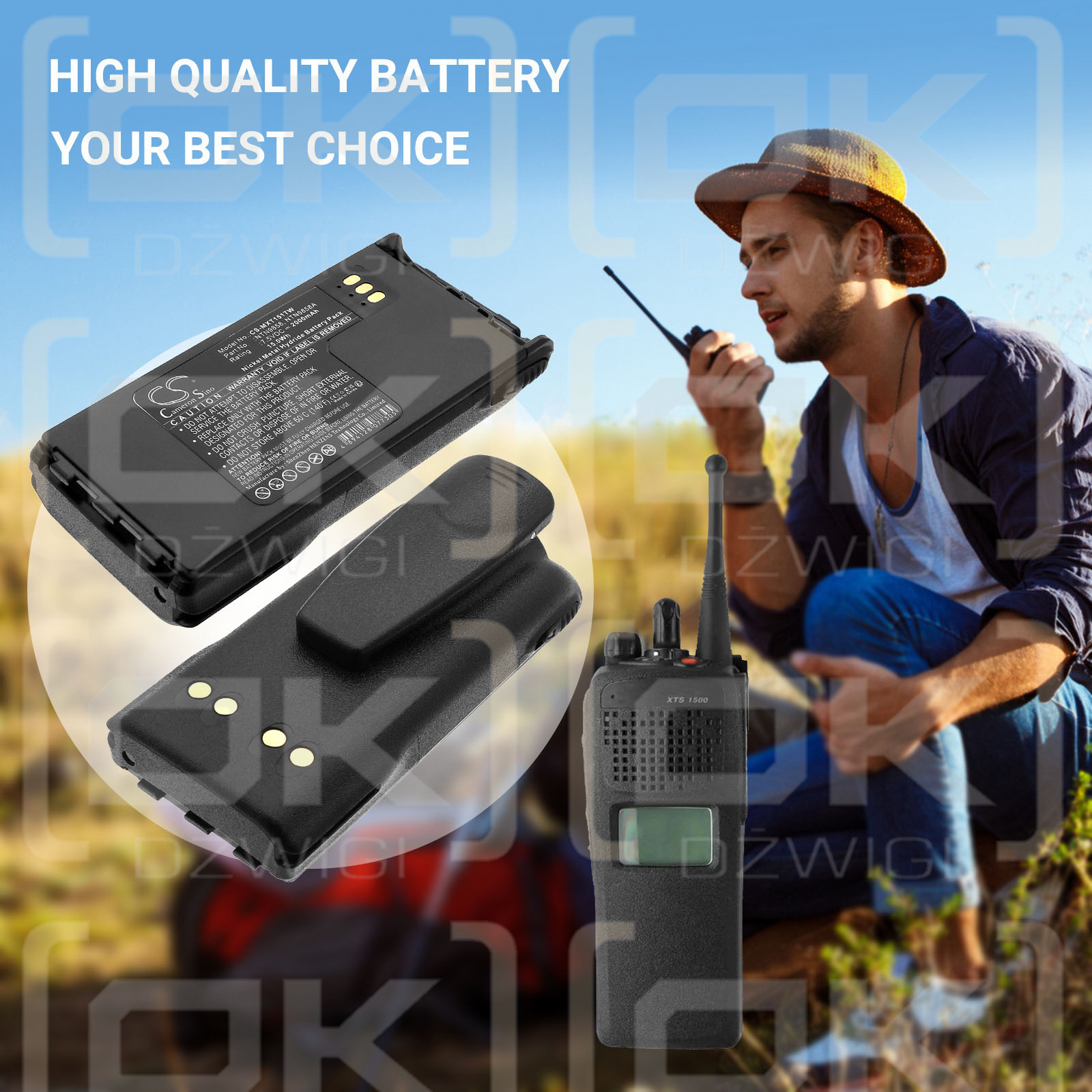 Motorola XTS 2500 / NTN9815 2000 мАч Ni-MH 7,5 В (Cameron Sino)