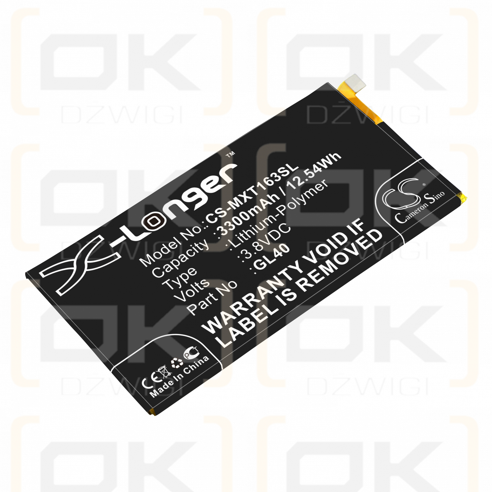 Motorola XT1635-02 / GL40 3300 mAh Li-Polymer 3,8 V (Cameron Sino)