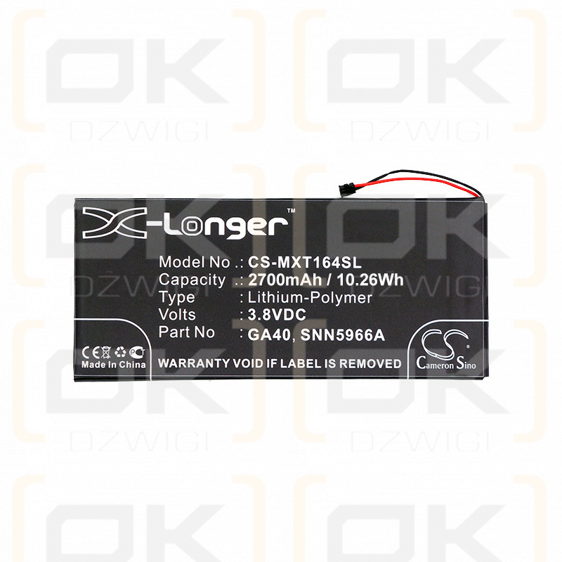 Motorola Moto G4 / GA40 2700mAh Li-Polymer 3.8V (Cameron Sino)