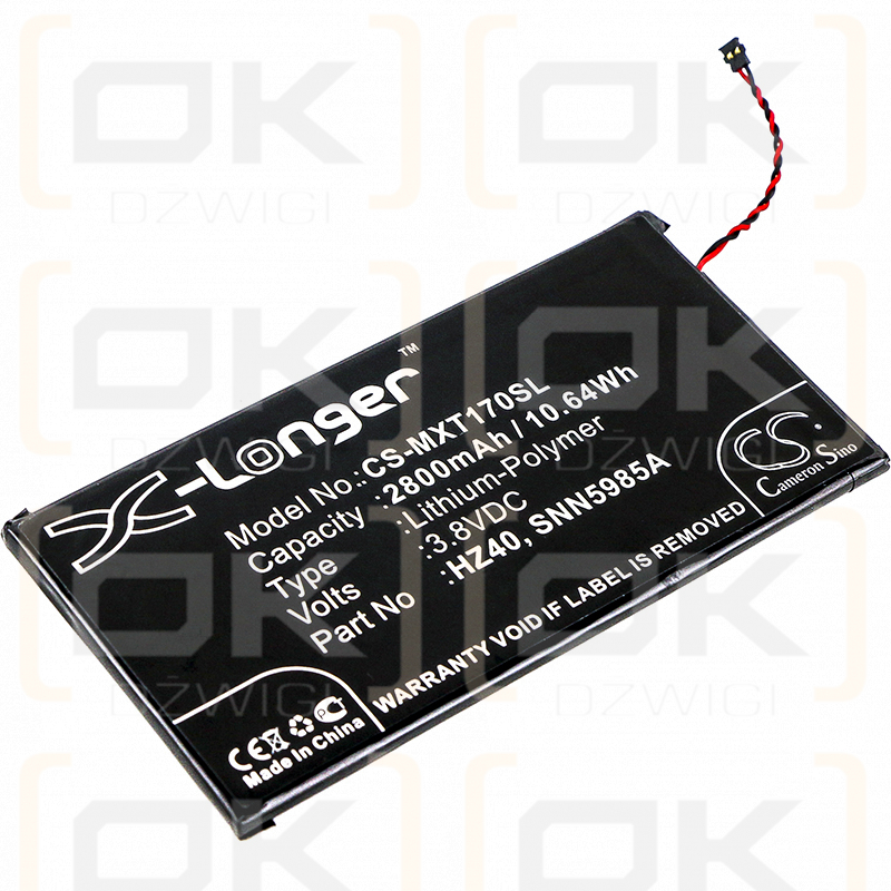 Motorola XT1710-06 / HZ40 2800 mAh Li-Polymer 3,8 V (Cameron Sino)