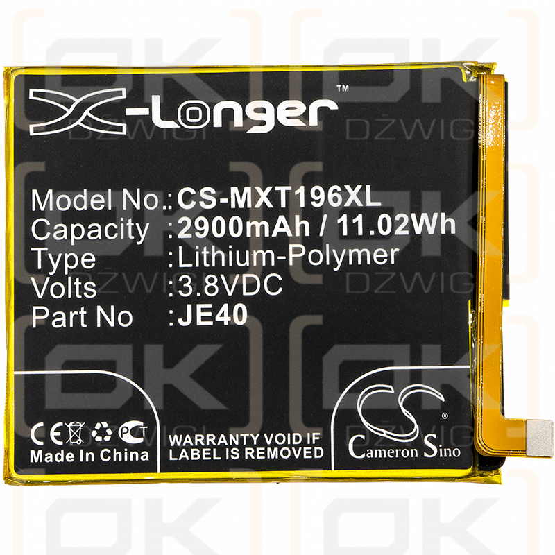 Motorola XT1952-1 / JE40 2900 mAh Li-Polymer 3,8 V (Cameron Sino)