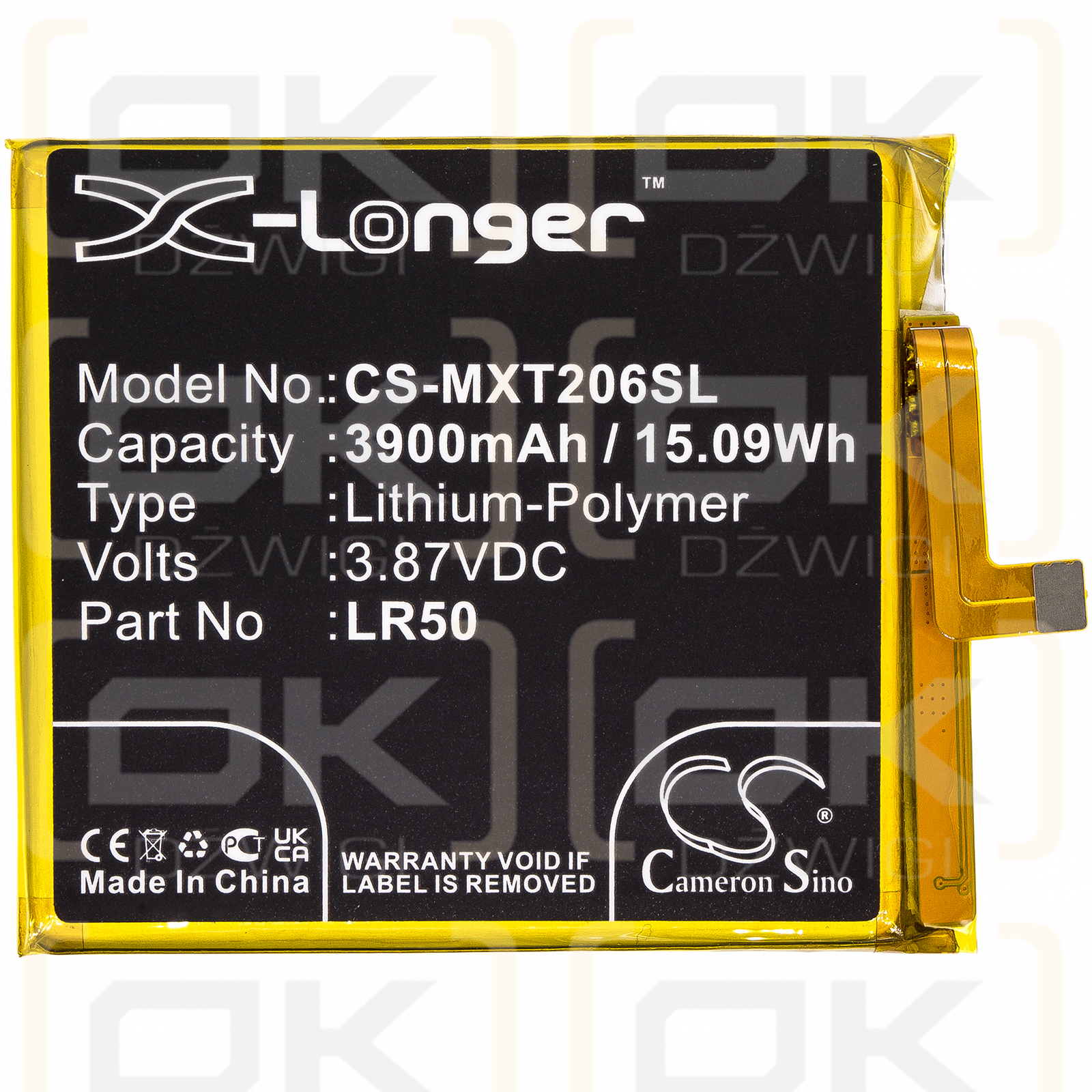 Motorola XT2063-2 / LR50 3900mAh Li-Polymer 3.87V (Cameron Sino)