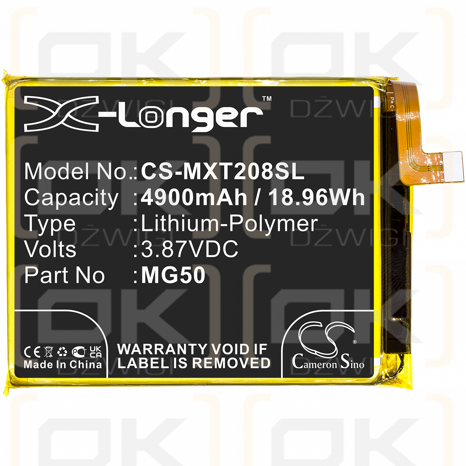 Motorola XT2087-2 / MG50 4900mAh Li-Polymer 3.87V (Cameron Sino)