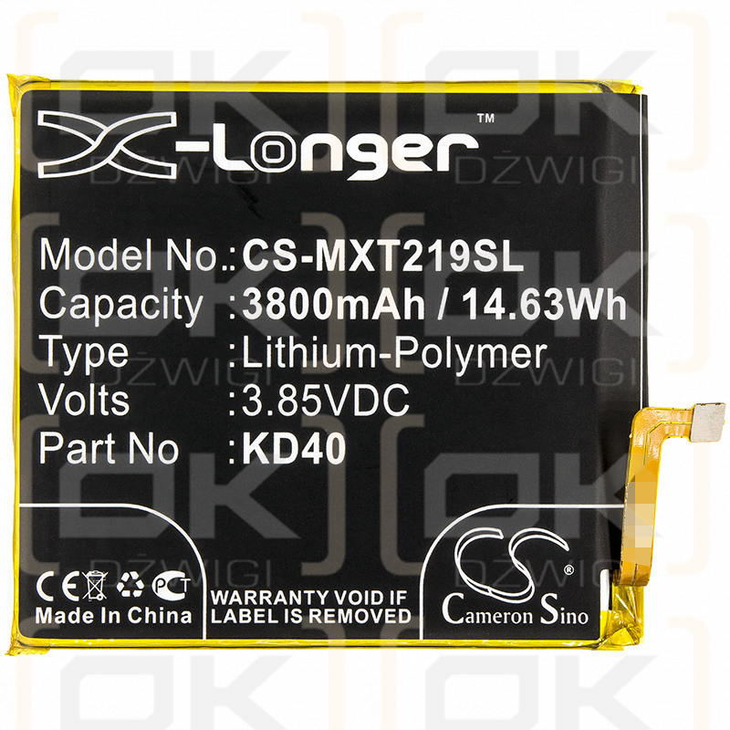 Motorola XT2019-2 / KD40 3800mAh Li-Polymer 3.85V (Cameron Sino)