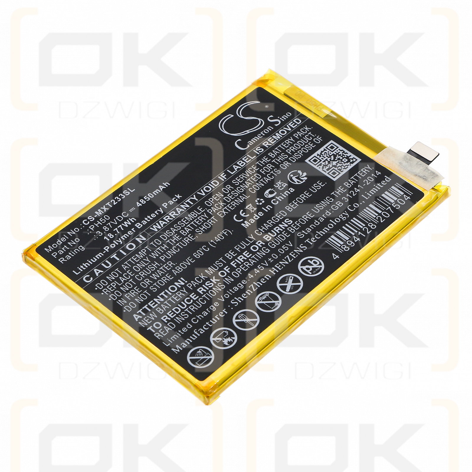 Motorola XT2333-1 / PH50 4850 mAh Li-Polymer 3,87 V (Cameron Sino)