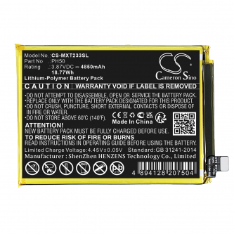 Motorola XT2333-1 / PH50 4850 mAh Li-Polymer 3,87 V (Cameron Sino)