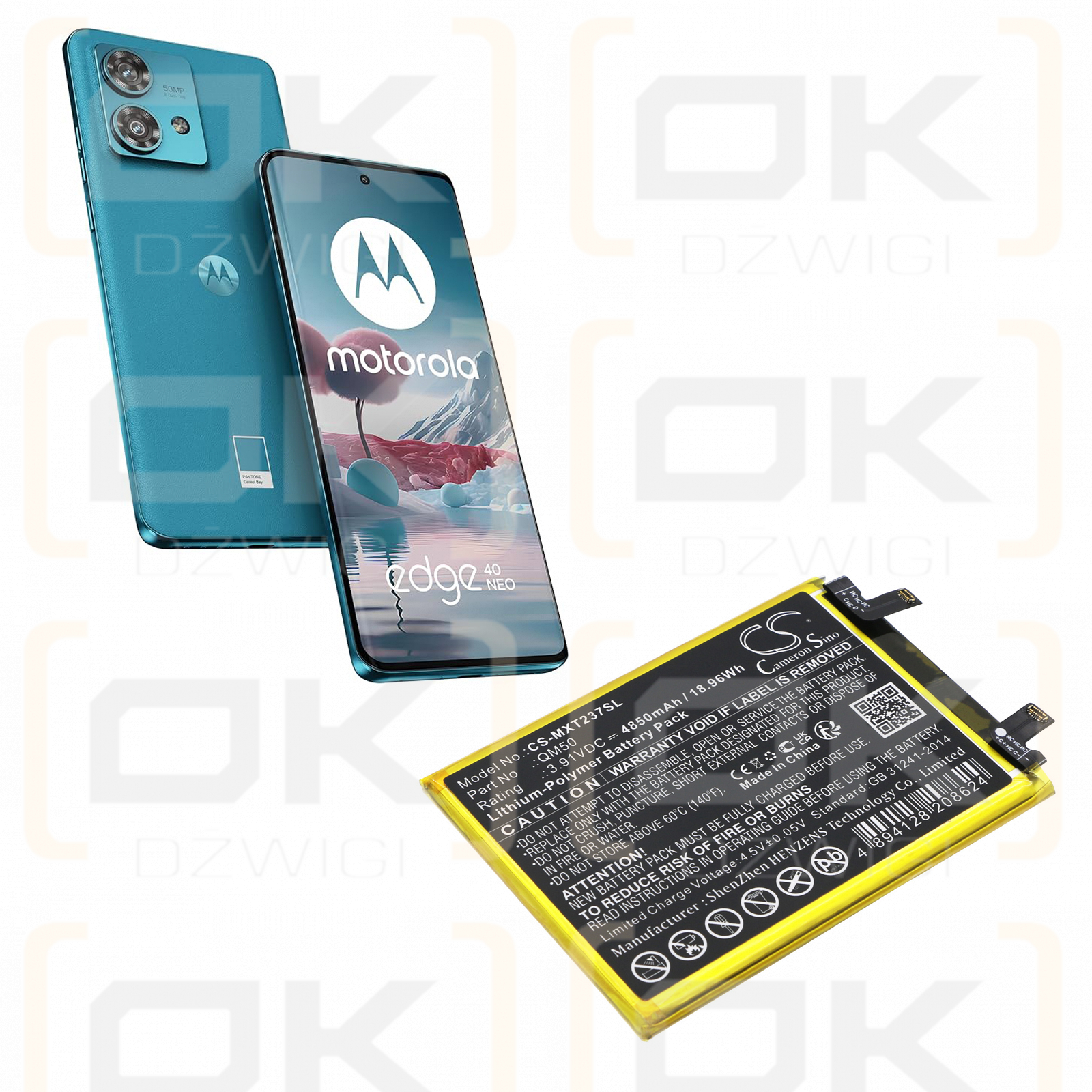 Motorola XT2307-3 / SB18D87942 4850 mAh Li-Polymer 3,91 V (Cameron Sino)