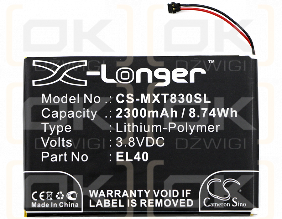 Motorola XT1019 / EL40 2300 mAh Li-Polymer 3,8 V (Cameron Sino)