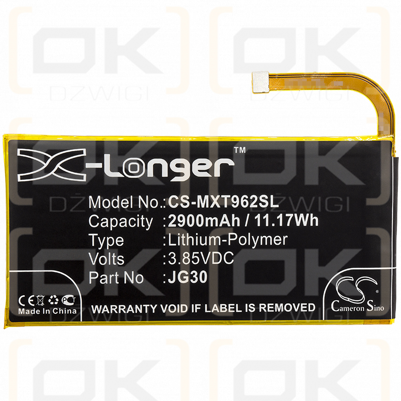 Motorola XT1962-6 / JG30 2900mAh Li-Polymer 3.85V (Cameron Sino)