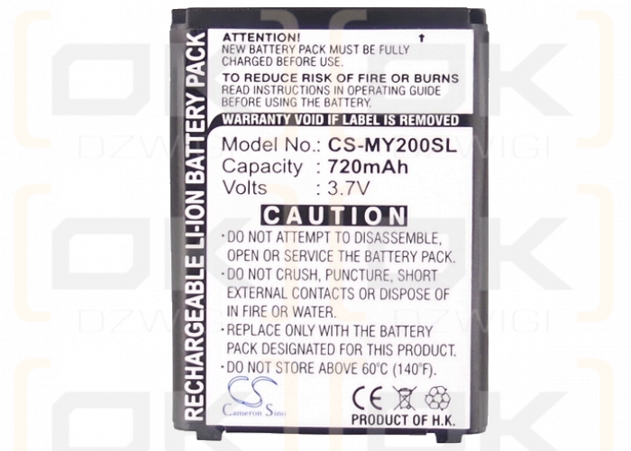 Sagem TIGR 155R / WT048000800 720 mAh Li-Ion 3,7 V (Cameron Sino)