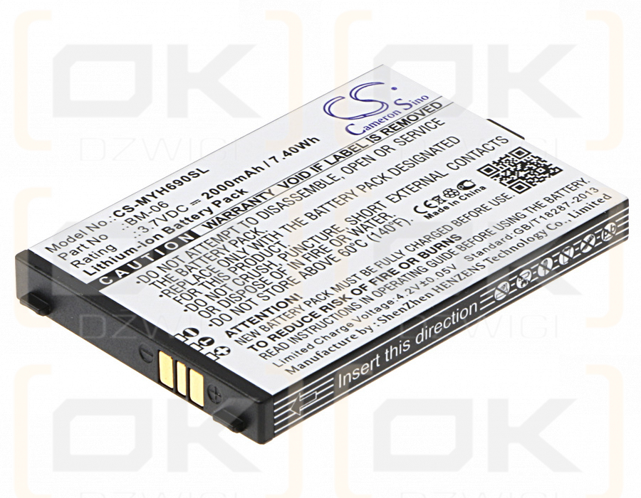 myPhone H-Smart / BM-06 2000 mAh Li-Ion 3,7 V (Cameron Sino)