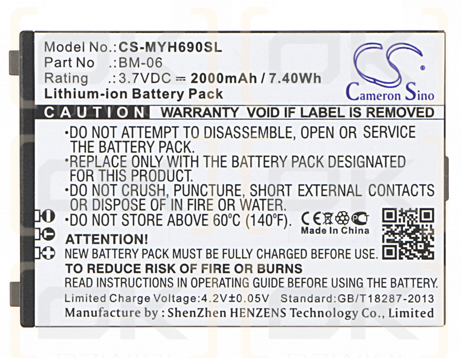 myPhone H-Smart / BM-06 2000 mAh Li-Ion 3,7 V (Cameron Sino)