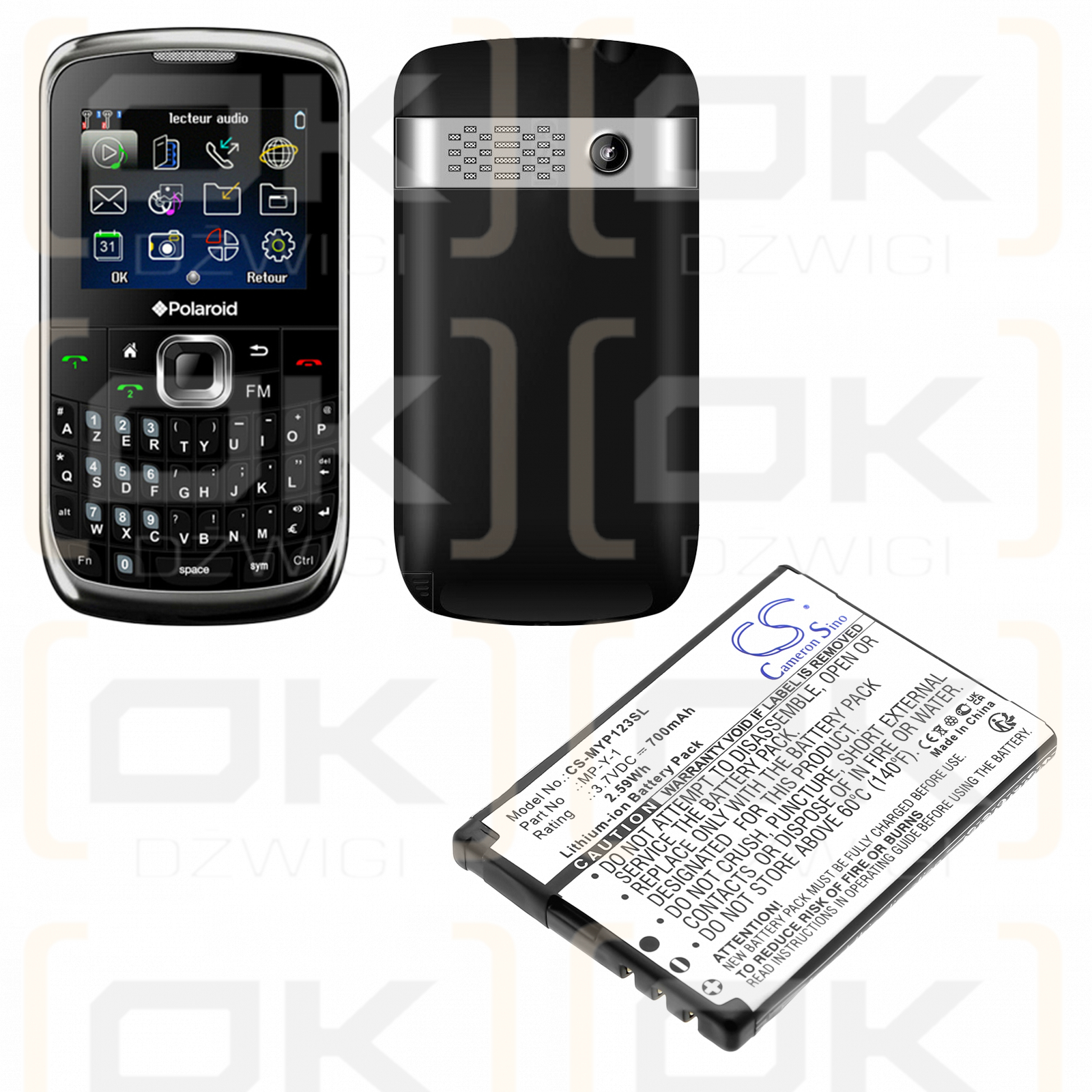 Polaroid Pro1021 / BAT05BPR 700 mAh Li-Ion 3,7 V (Cameron Sino)