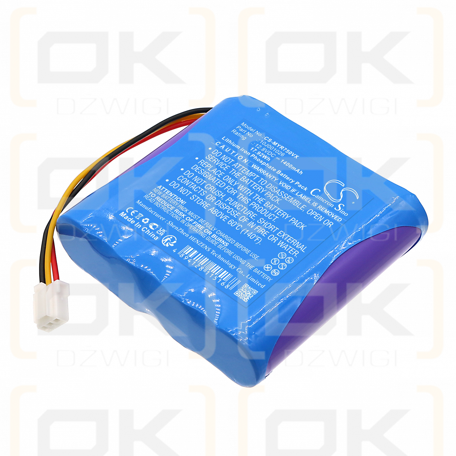 Moneual Rydis Cleanbot R750 / 10J001026 1400mAh LiFePO4 12.8V (Cameron Sino)