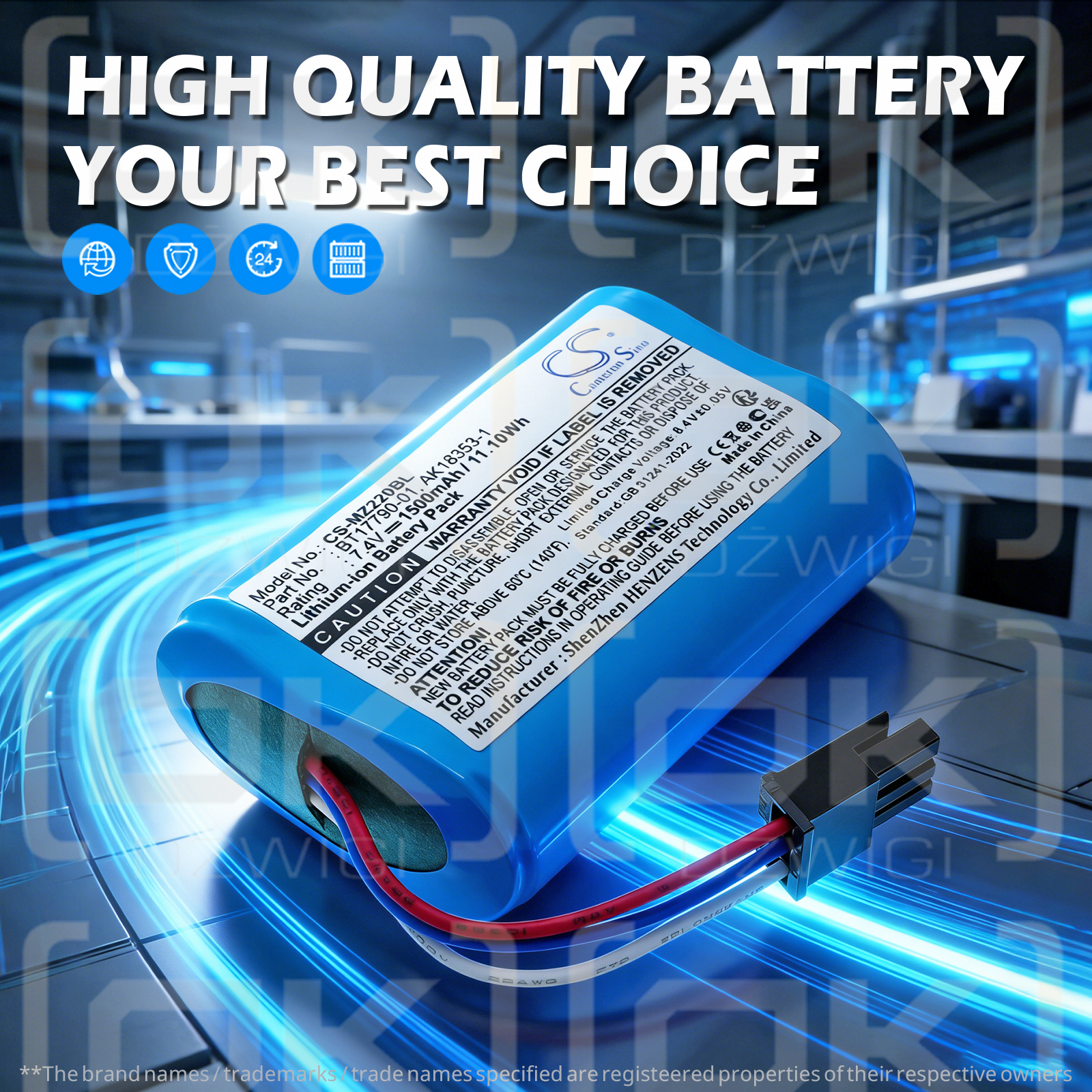 Zebra MZ420L / BT17790-1 1500 mAh Li-Ion 7,4 V (Cameron Sino)