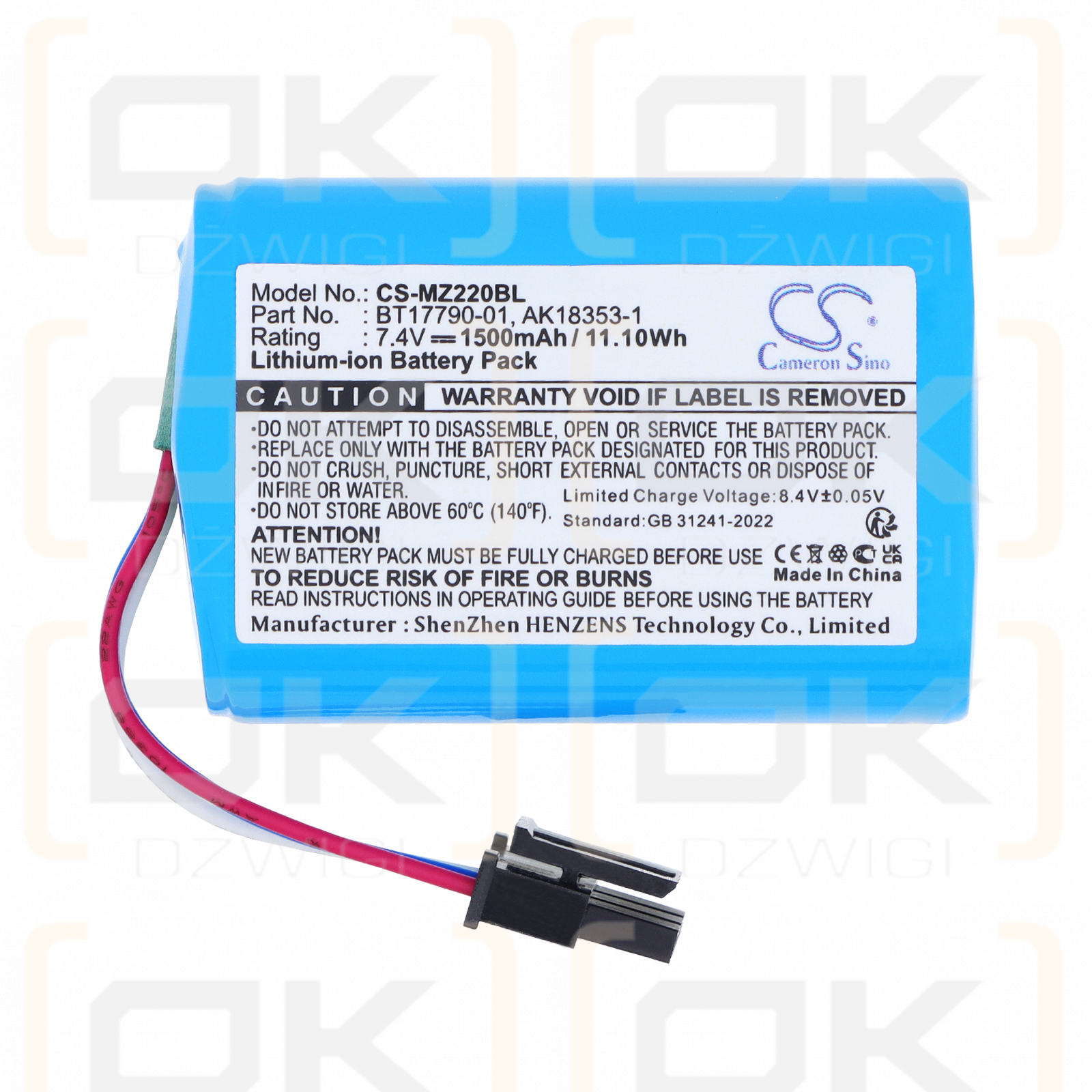 Zebra MZ420L / BT17790-1 1500 mAh Li-Ion 7,4 V (Cameron Sino)