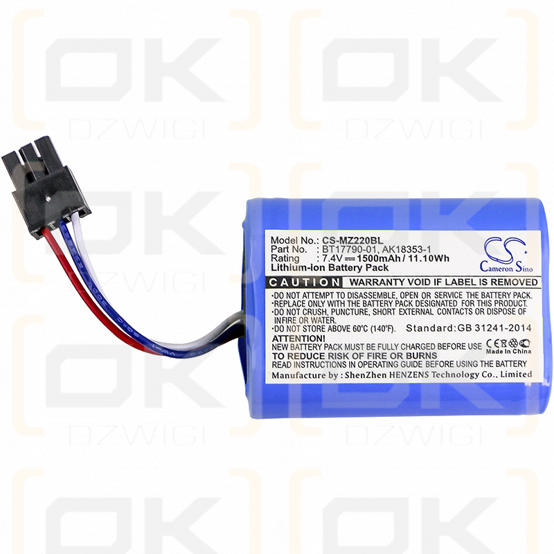 Zebra MZ420L / BT17790-1 1500 mAh Li-Ion 7,4 V (Cameron Sino)