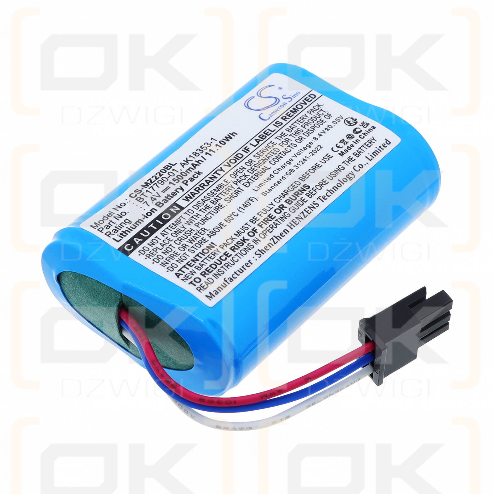 Zebra MZ420L / BT17790-1 1500 mAh Li-Ion 7,4 V (Cameron Sino)