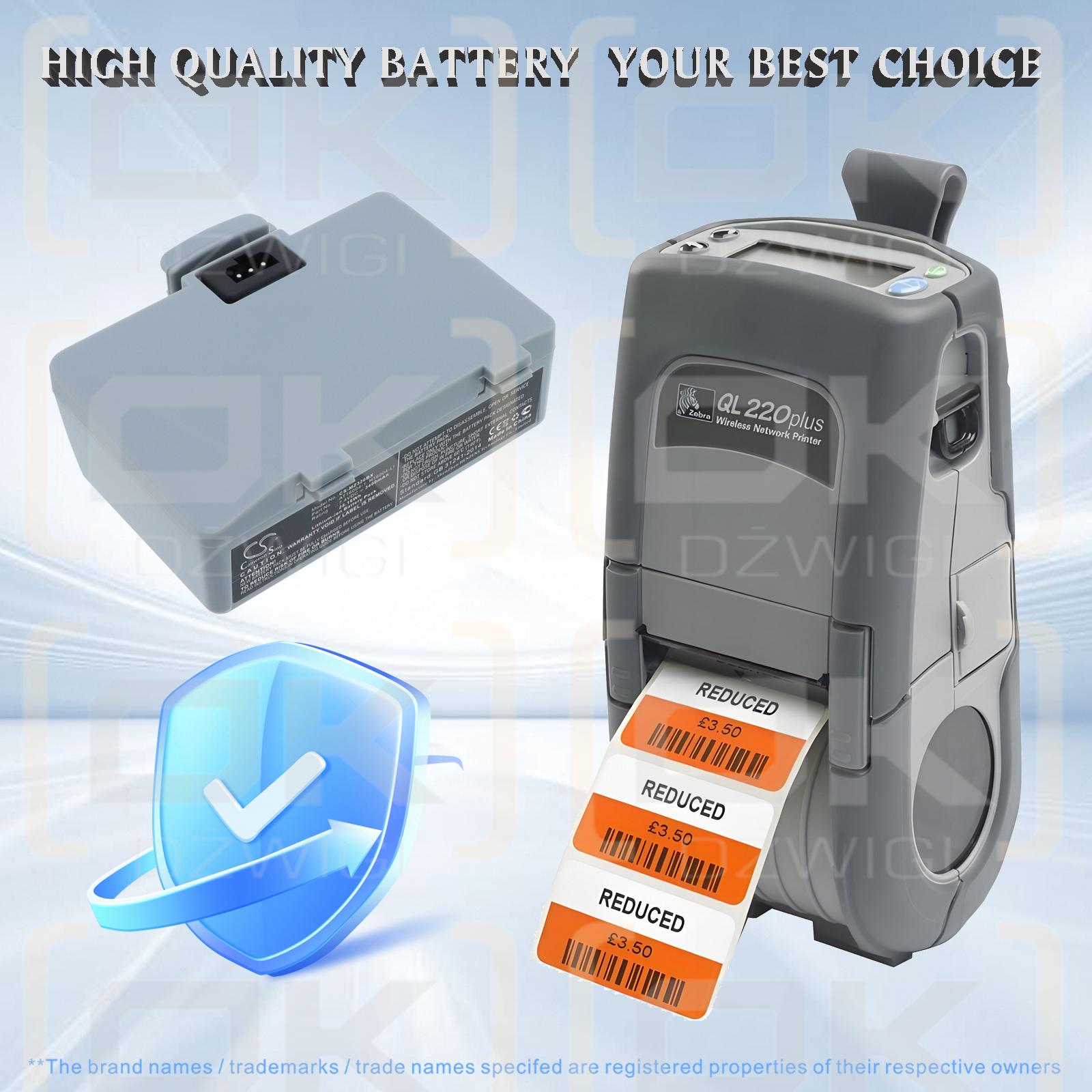 Zebra QL320 Plus / AT16004-1 3400 mAh Li-Ion 7,4 V (Cameron Sino)