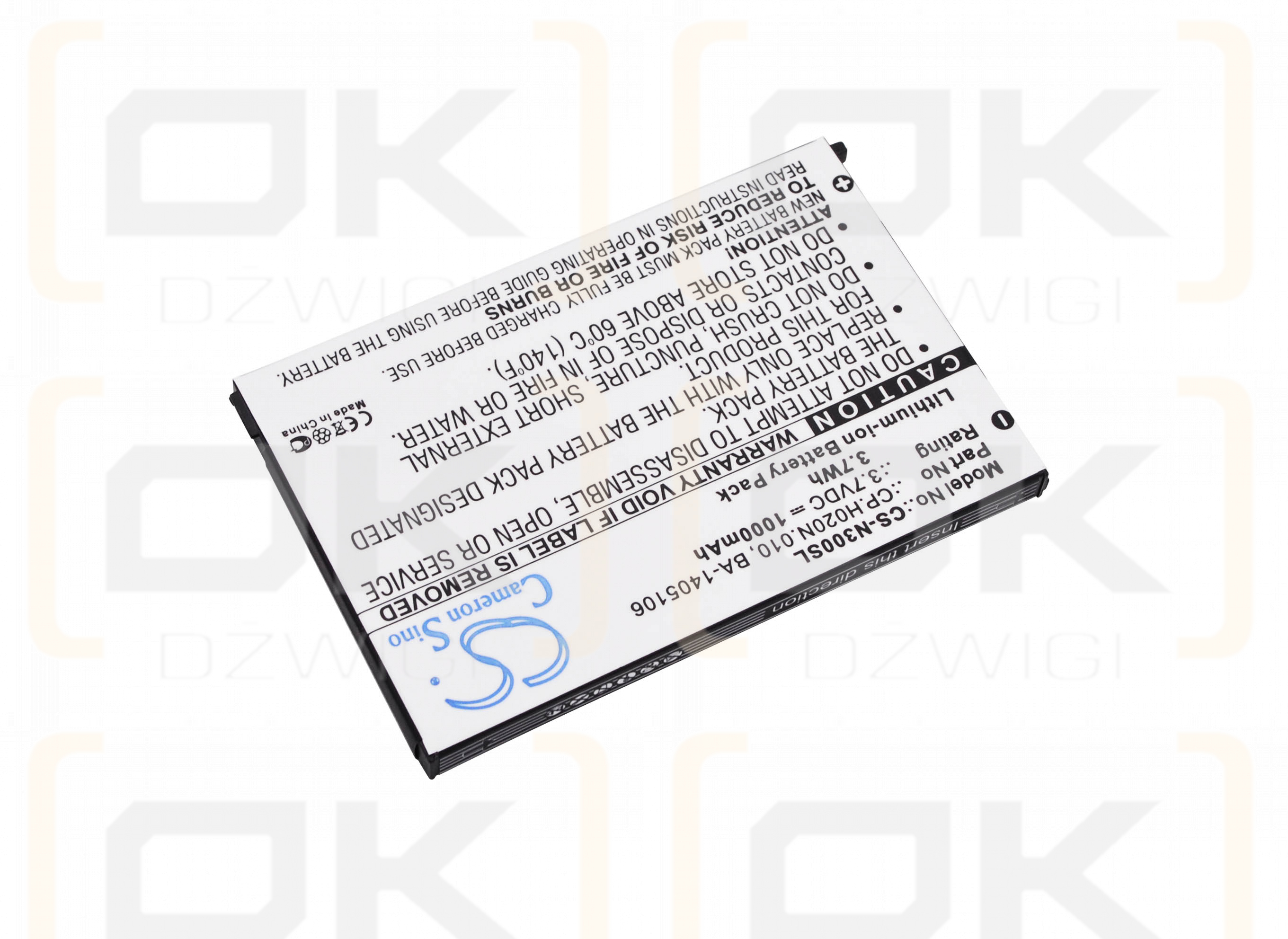 Replacement Battery for Acer JUNO ST / CP.H020N.010 1000 mAh Li-ion 3.7 V (Cameron Sino)