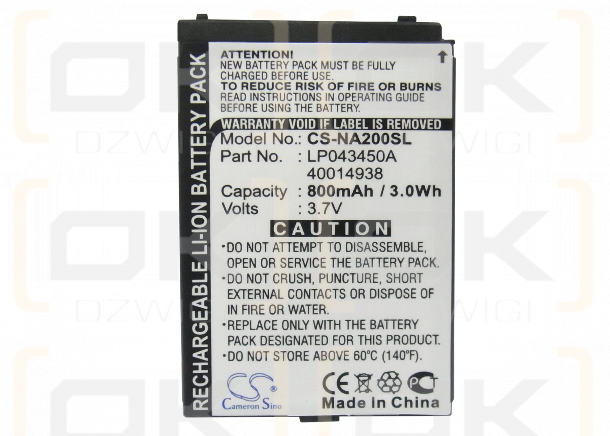 Medion MD2201 / 40014938 800 mAh Li-ion 3.7 V (Cameron Sino)