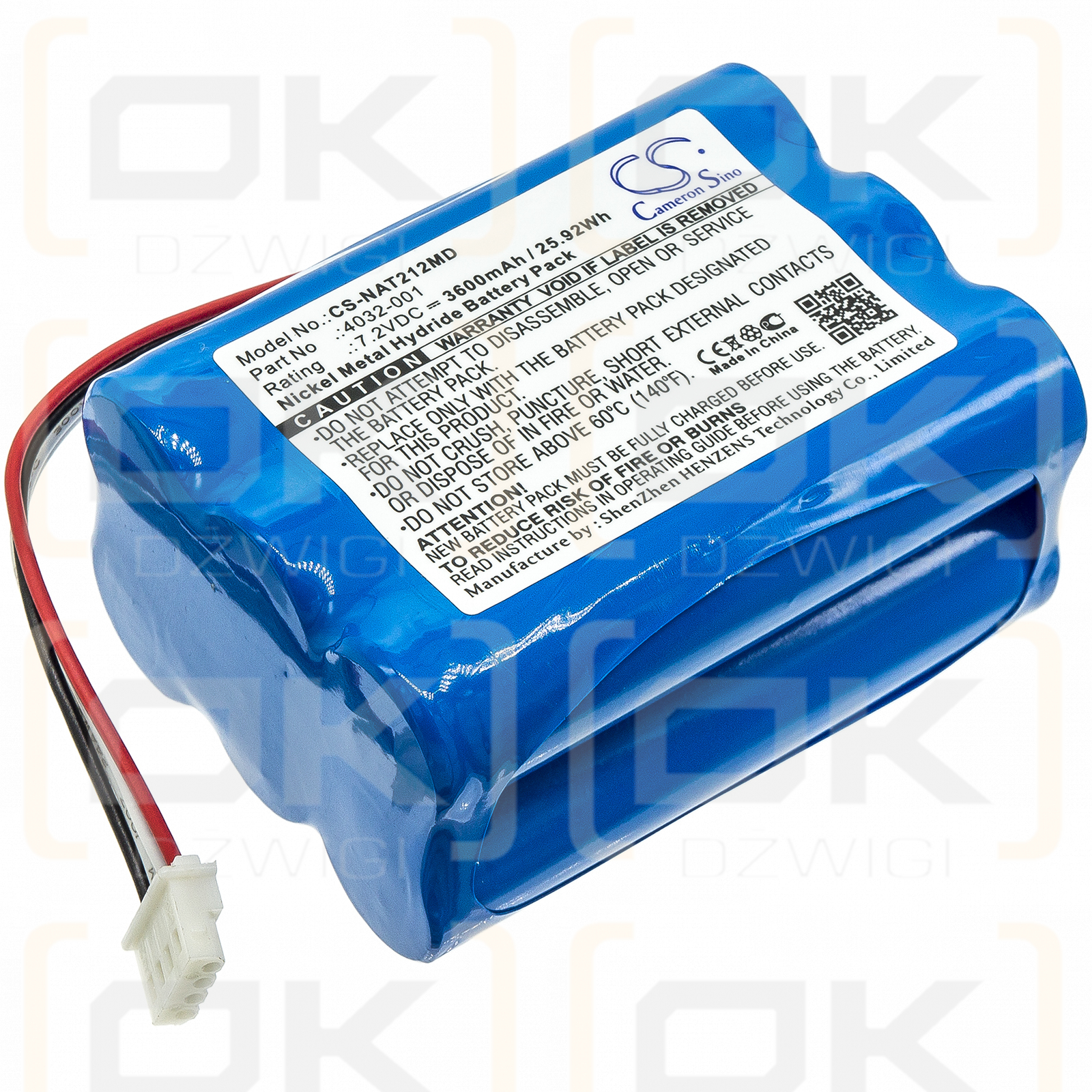 NONIN Avant Pulsoximeter 9700 / 4032-001 3600 mAh Ni-MH 7,2 V (Cameron Sino)