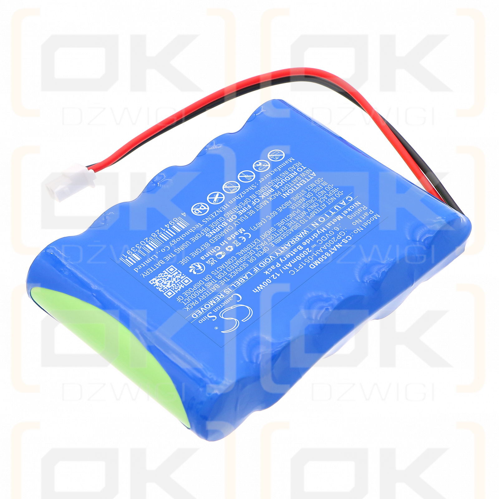 NONIN 8500 / GP200AAH-051PTC 2000 mAh Ni-MH 6 V (Cameron Sino)