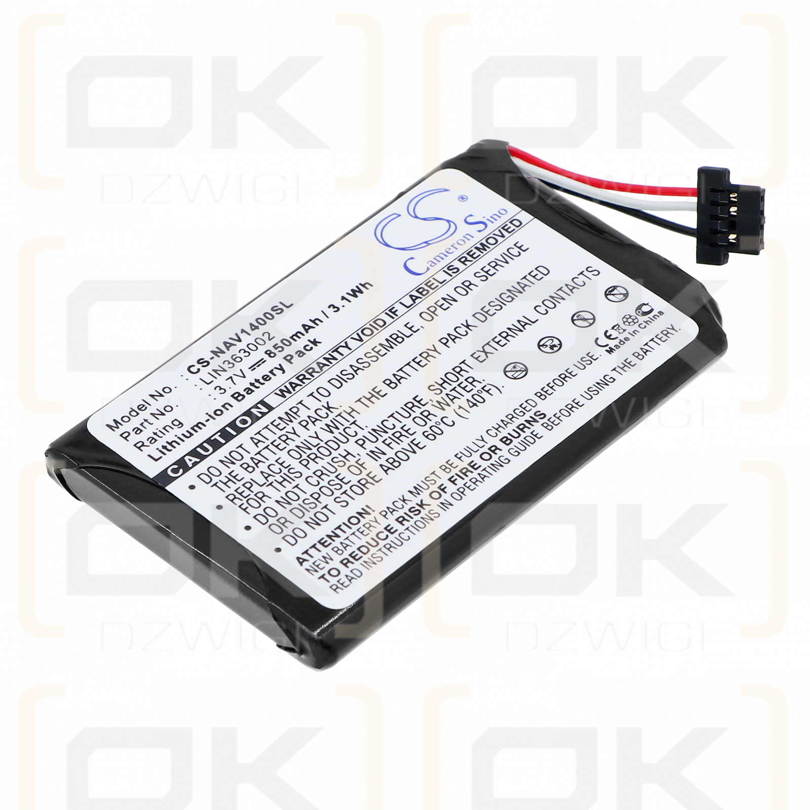 Navigon 1410 / LIN363002 850 mAh Li-ion 3.7 V (Cameron Sino)