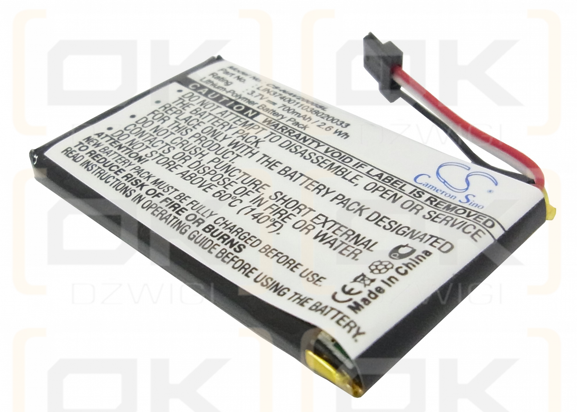 Navigon 20 Plus / LIN3740011038020033 700 mAh Li-Polymer 3,7 V (Cameron Sino)