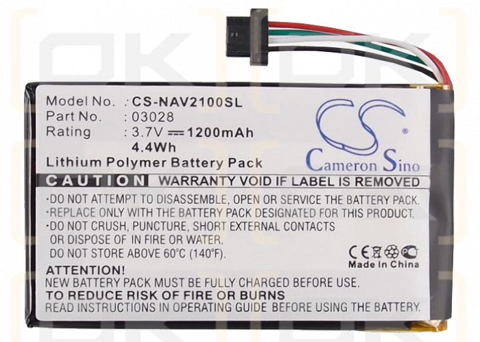 Navigon 2150 Max / 03028 1200mAh Li-Polymer 3.7V (Cameron Sino)