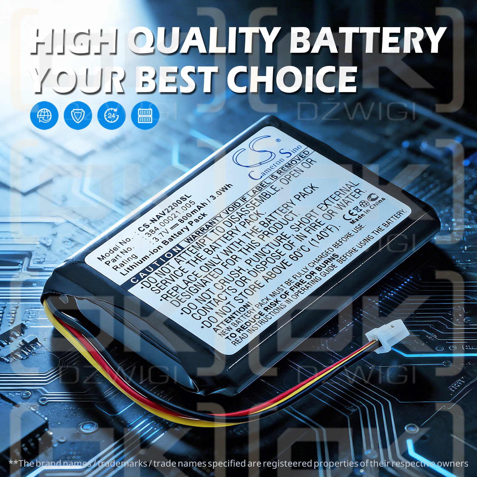 Navigon 2200T / 384.00021.005 800 mAh Li-ion 3.7 V (Cameron Sino)