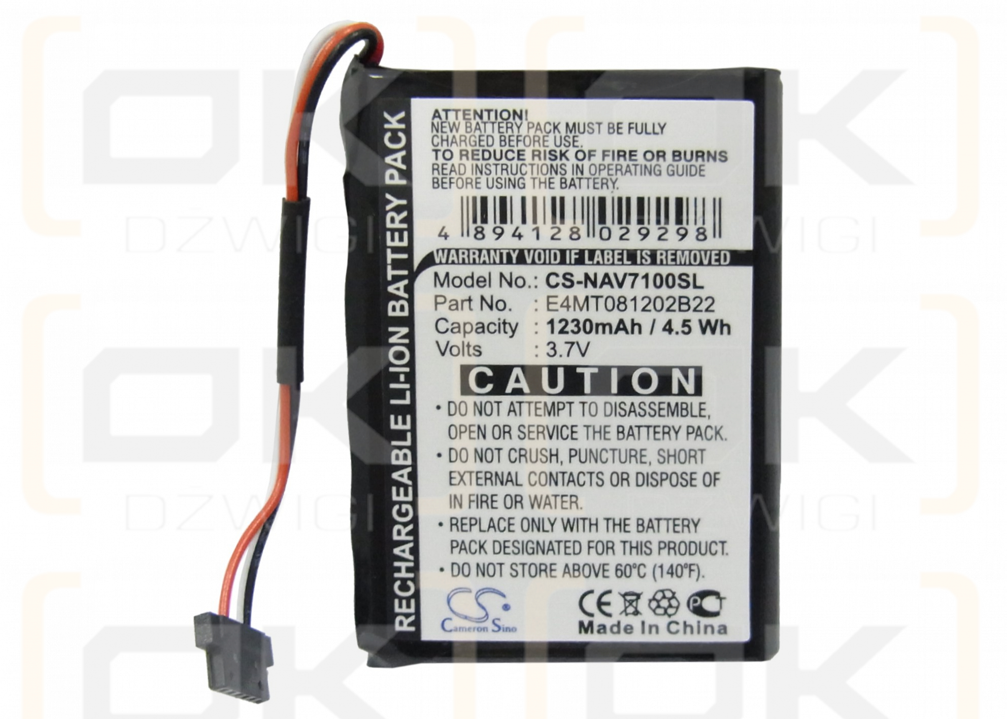 NAVMAN N20 / BP/LP1230/11/A0001U 1230 mAh Li-Polymer 3,7 V (Cameron Sino)