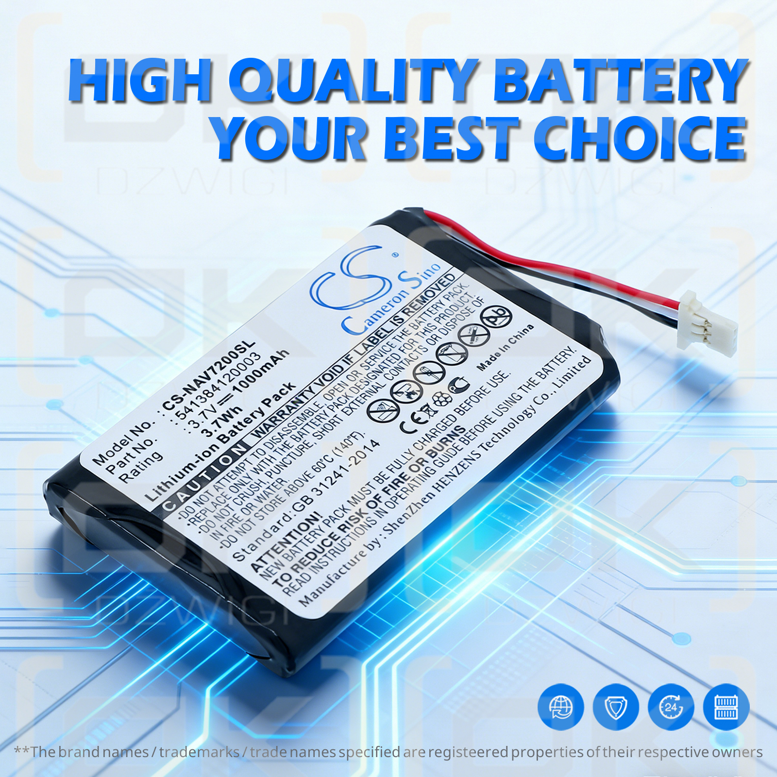 Navigon 72 Plus Live / 541384120003 1000 мАч Li-ion 3,7 В (Cameron Sino)