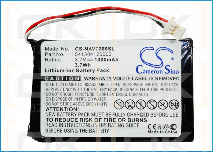 Navigon 72 Plus Live / 541384120003 1000 mAh Li-Ion 3,7 V (Cameron Sino)