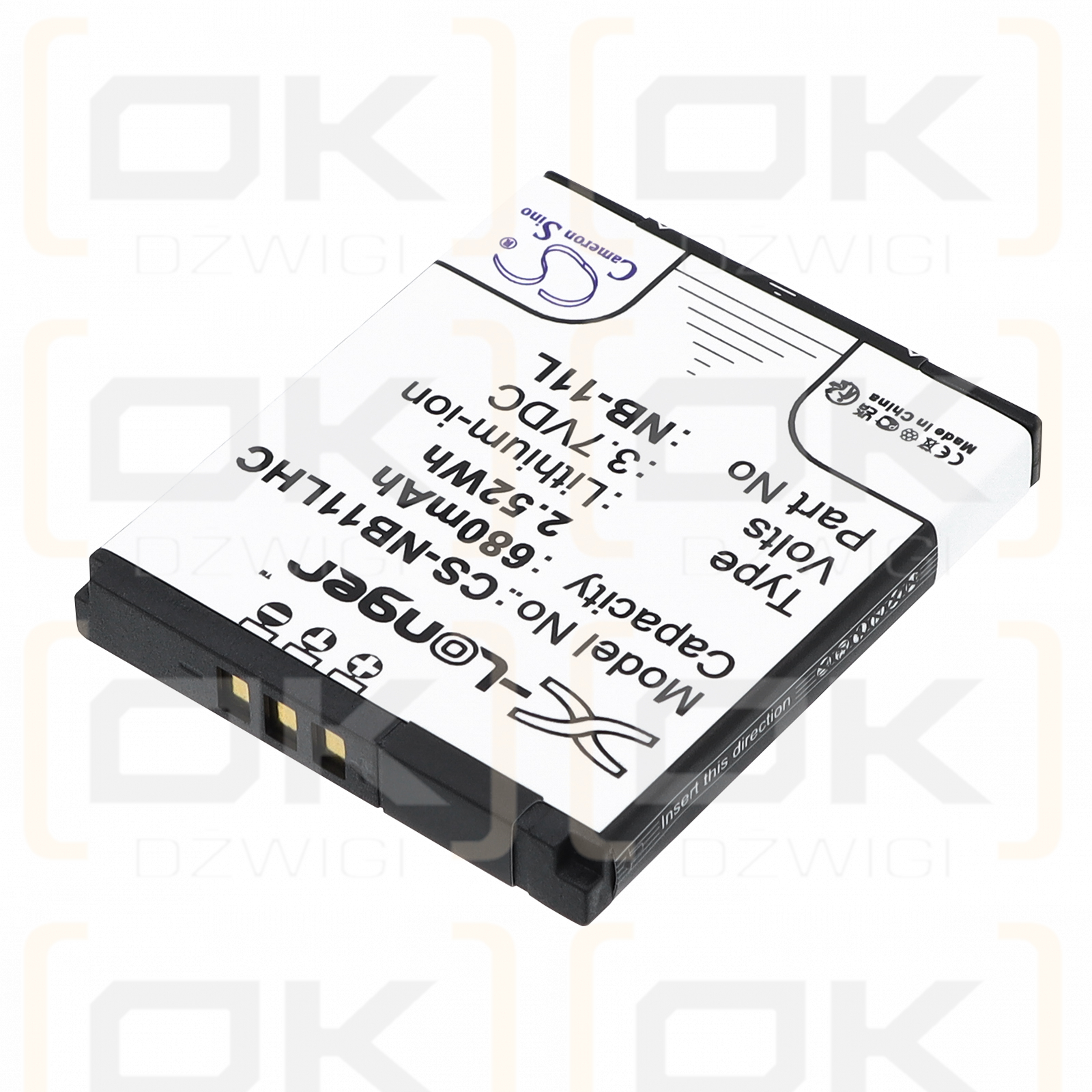 Replacement Battery for Canon IXUS 133 / NB-11L 680 mAh Li-ion 3.7 V (Cameron Sino)