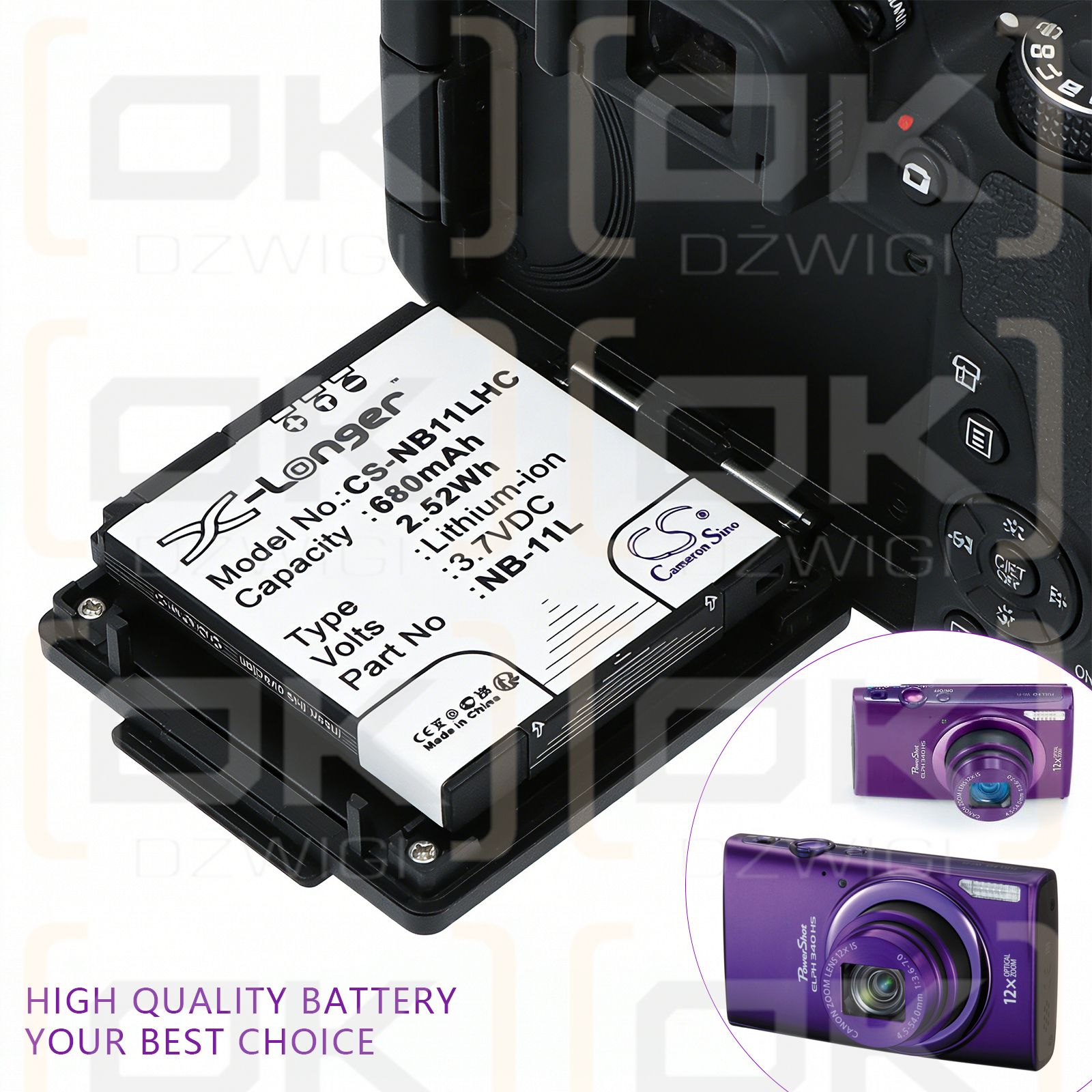 Replacement Battery for Canon IXUS 133 / NB-11L 680 mAh Li-ion 3.7 V (Cameron Sino)
