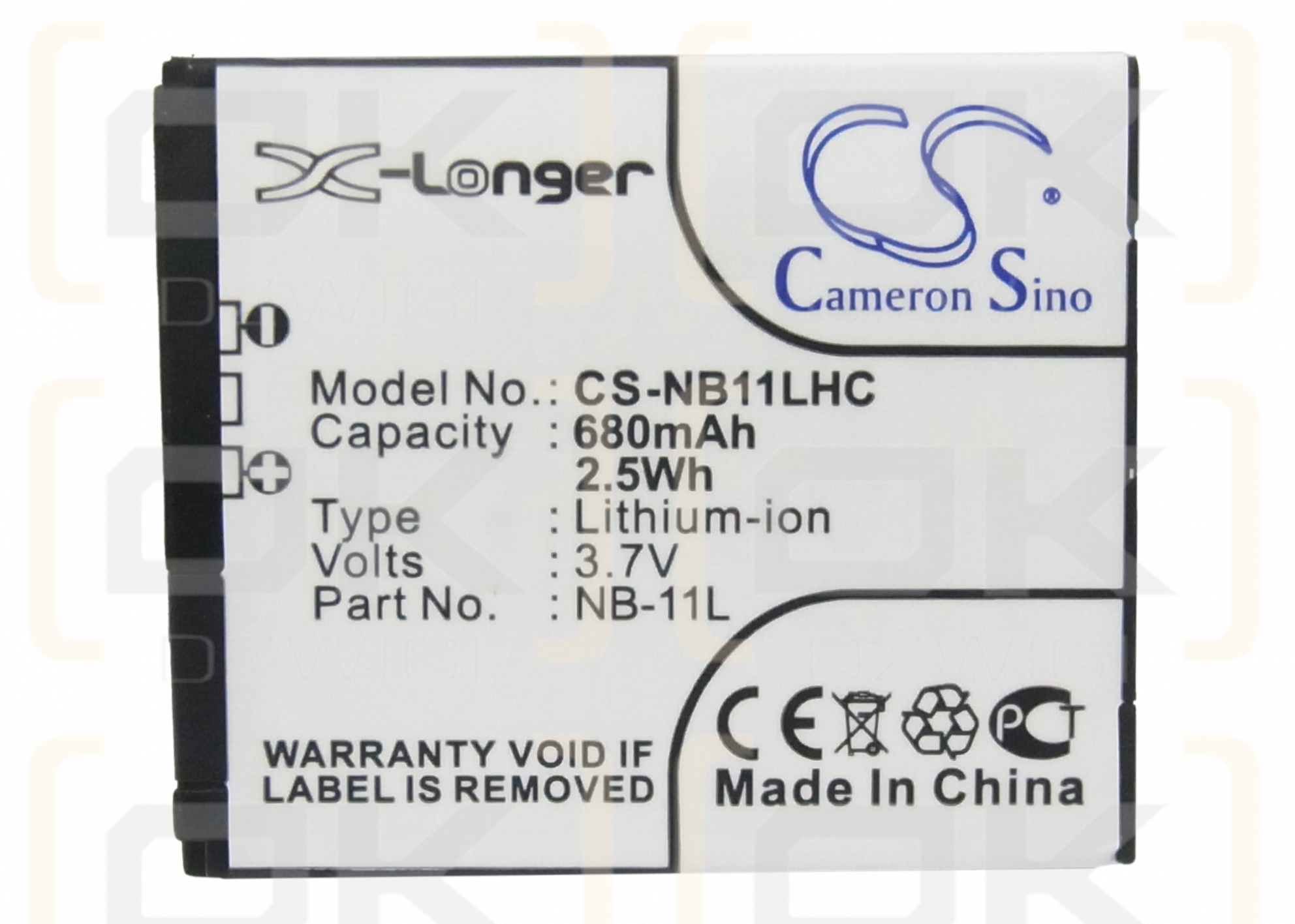 Canon IXUS 133 / NB-11L 680mAh Li-ion 3.7V (Cameron Sino)