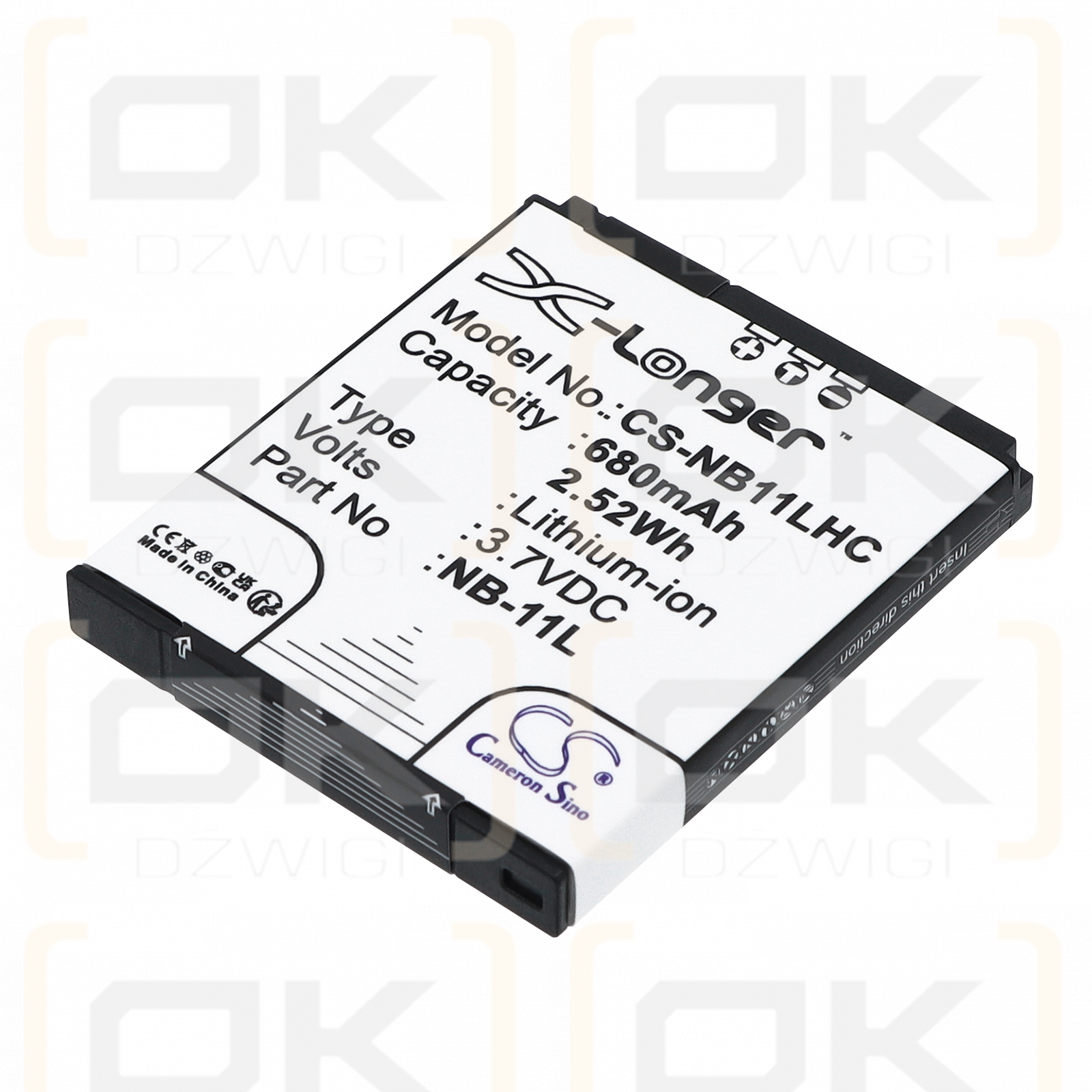 Replacement Battery for Canon IXUS 133 / NB-11L 680 mAh Li-ion 3.7 V (Cameron Sino)